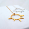 Sunburst Pendant Necklace in Sterling Silver - Queens Metal