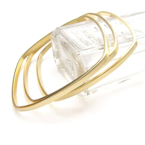 Square Bangles Gold Dipped - Queens Metal