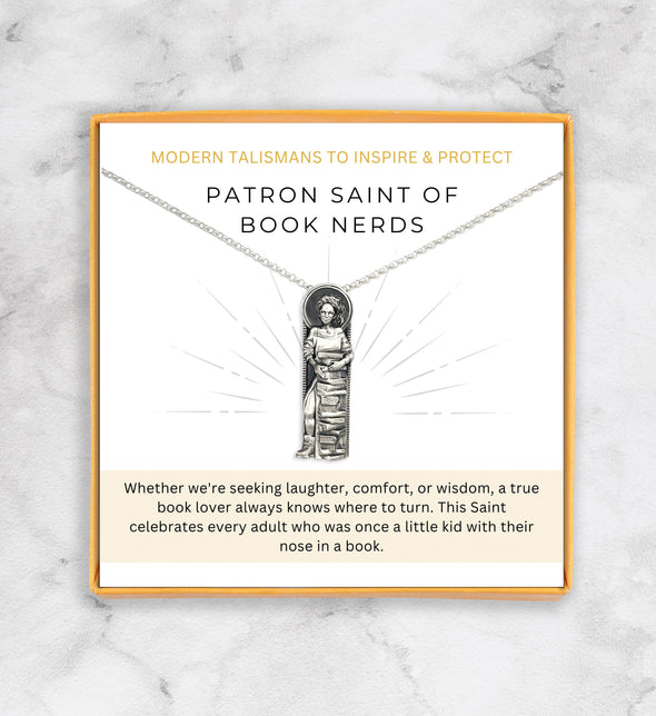 Patron Saint of Book Nerds - Saint Medallion for Book Lovers