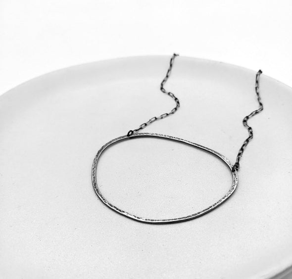 Beach Pebble Necklace in Sterling Silver