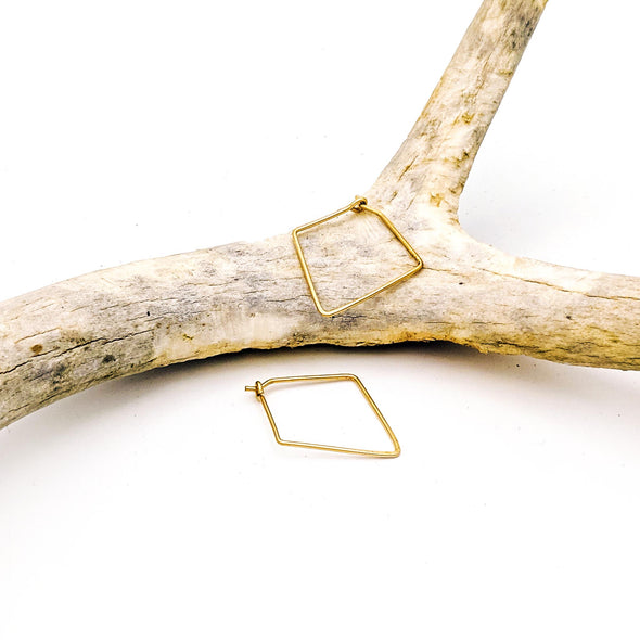 Mini Diamond Hoops in 14k Gold Fill - Minimalist Everyday Lightweight Earrings