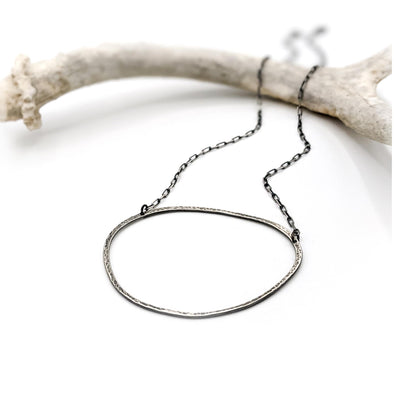 Beach Pebble Necklace in Sterling Silver
