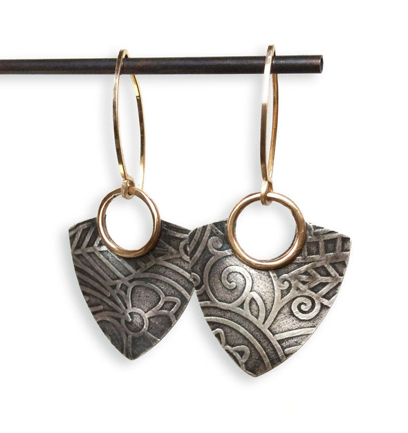 Della Earrings in Sterling Silver with 14K Gold Fill - Queens Metal