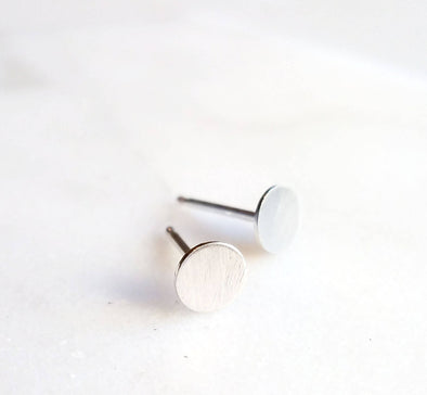 Tiny Round Studs in Sterling Silver - Queens Metal