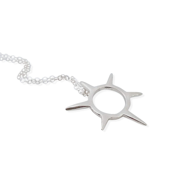 Mini Sunburst Pendant in Sterling Silver - Queens Metal
