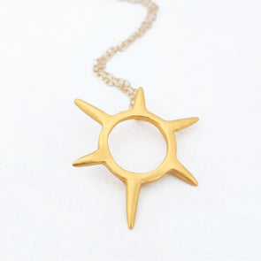 Mini Sunburst Necklace in 14K Gold Vermeil - Queens Metal
