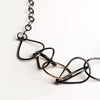 Vessel Necklace in Dark Sterling Silver and 14k Gold Fill - Queens Metal