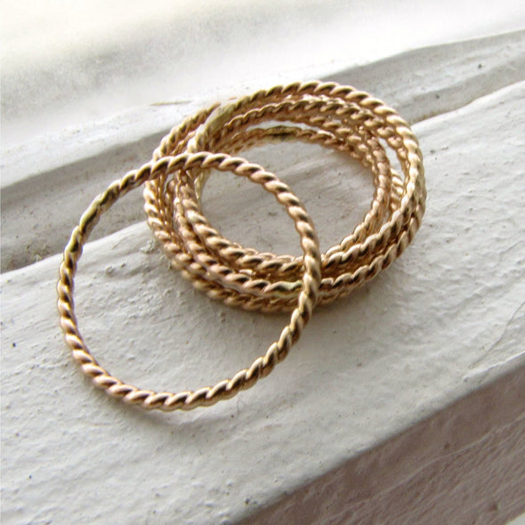 Twist Stacking Ring in 14K Gold Fill - Queens Metal