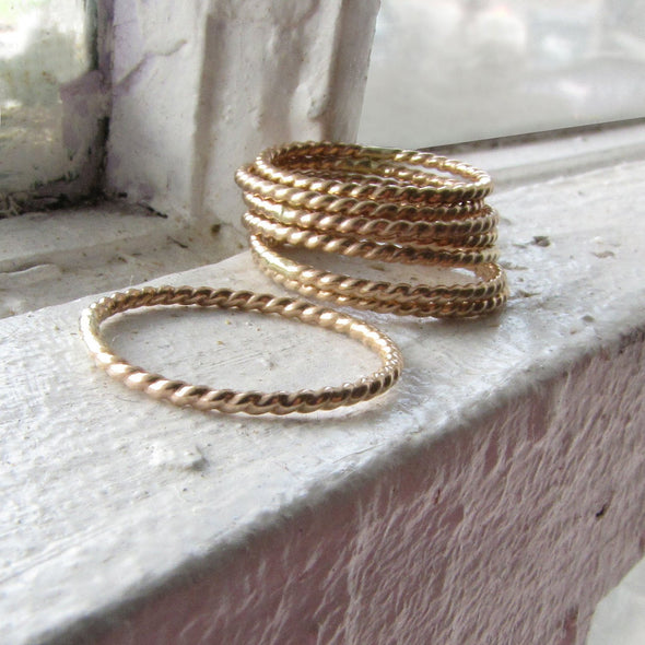 Twist Stacking Ring in 14K Gold Fill - Queens Metal