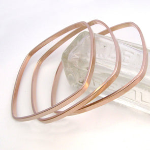 Square Bangles Rose Gold Dipped - Queens Metal