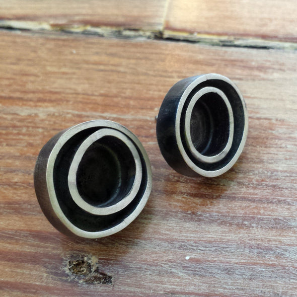 Crop Circle Earrings in Sterling Silver - Queens Metal