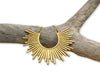 Large Sunburst Necklace - 14k Gold Overlay Pendant
