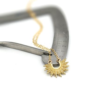Mini Halo Necklace in 14k Gold Overlay